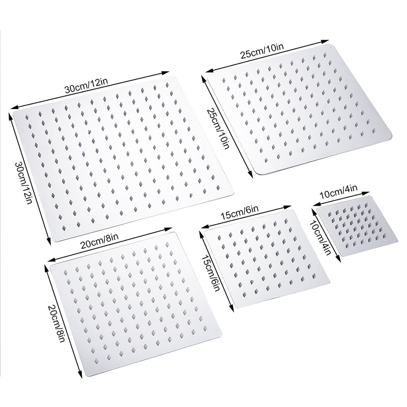 12/10/8/6/4 inch Rainfall Shower Head